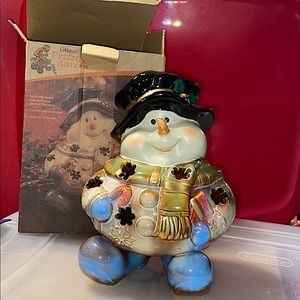 Ceramic snowman tea light
